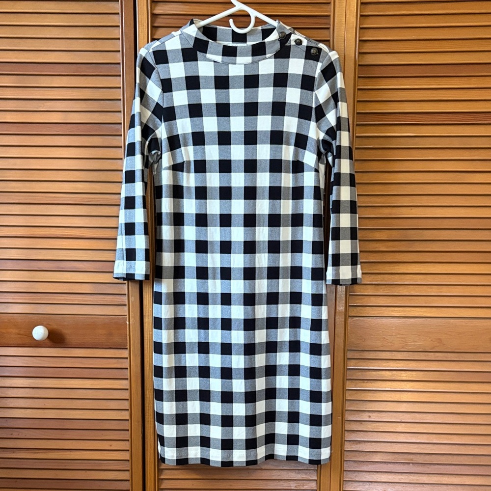 Talbots Black and White Plaid Dress